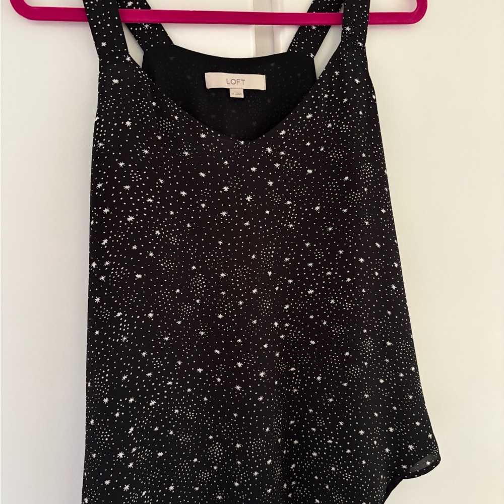 LOFT Black and White Starry Camisole
